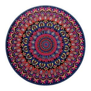 Bright Pink and Blue Dot Mandala Art